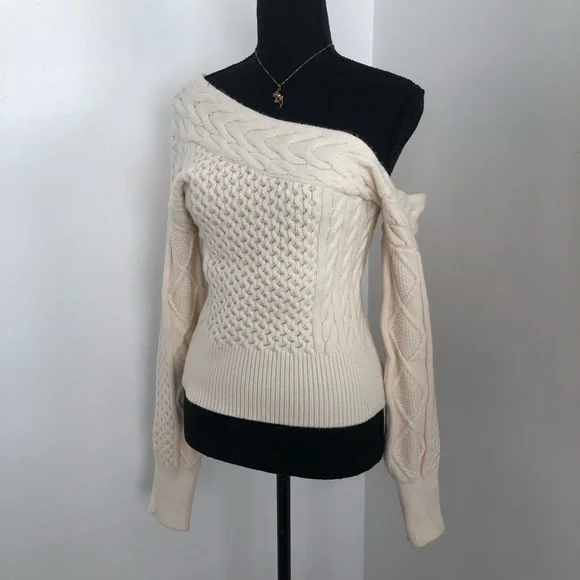 Forever 21 Cream Off-Shoulder Sweater - Picture 5 of 9